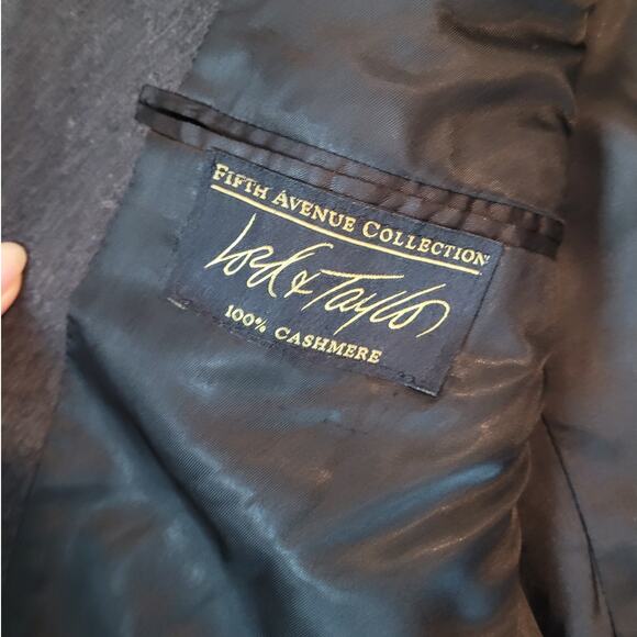 VTG Lord & Taylor 100% Cashmere Sport Coat 44R Gray Blazer Jacket Soft - Picture 9 of 11